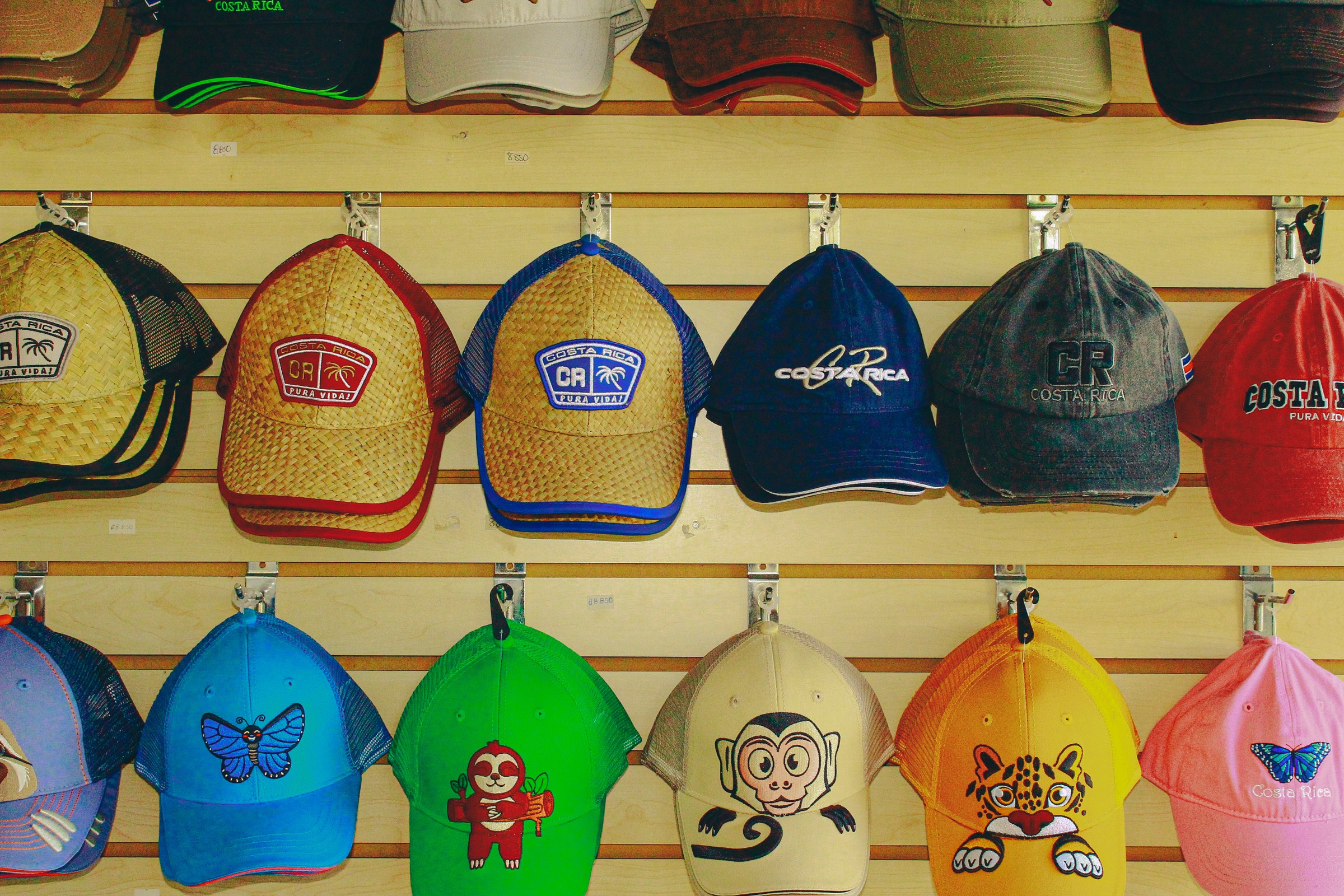 Gorras exhibidas como fotografía de producto
