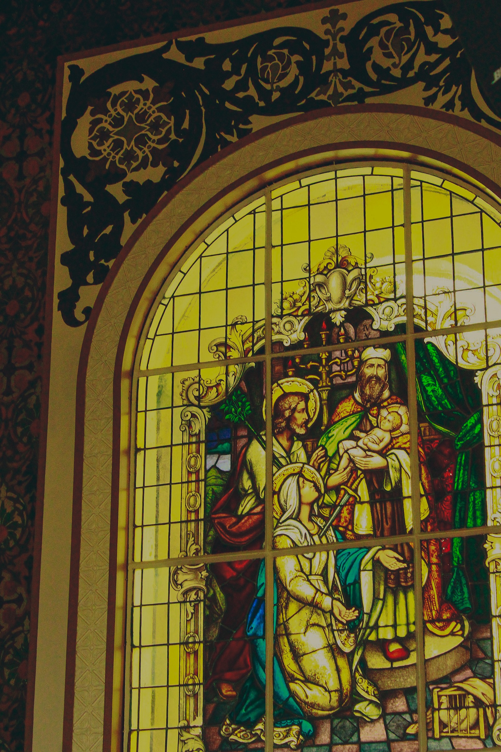 Detalle de vitral religioso